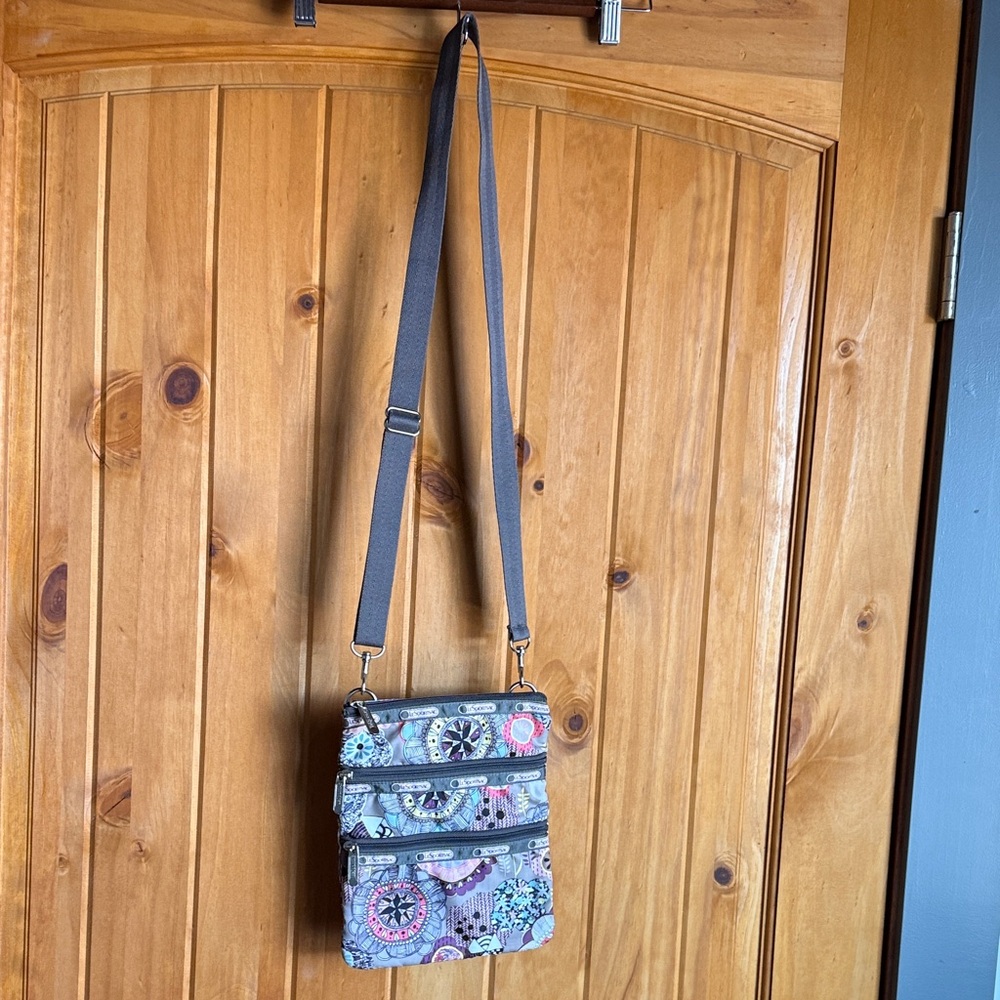 Lesportsac Gray and Pink Crossbody Bag